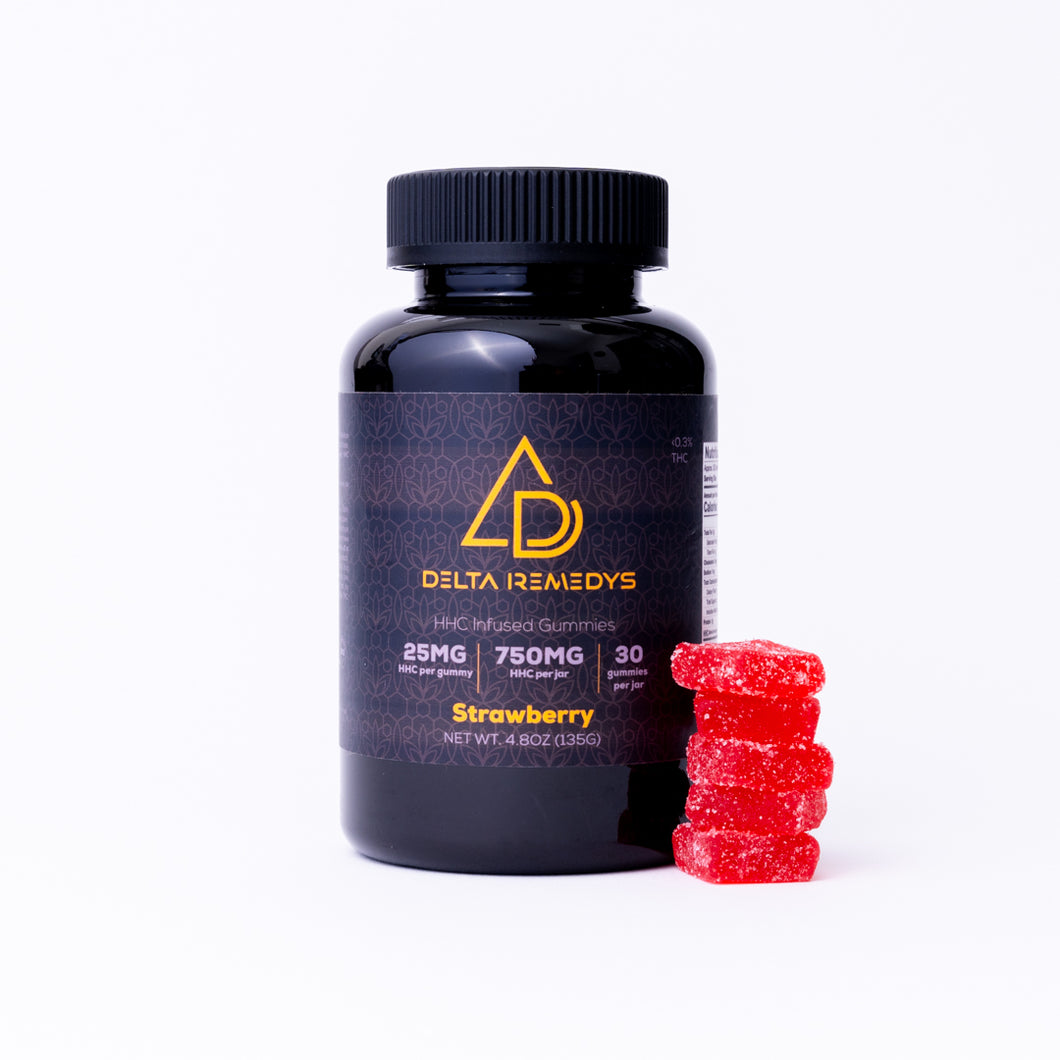 30 HHC Strawberry Vegan Gummies- 750mg