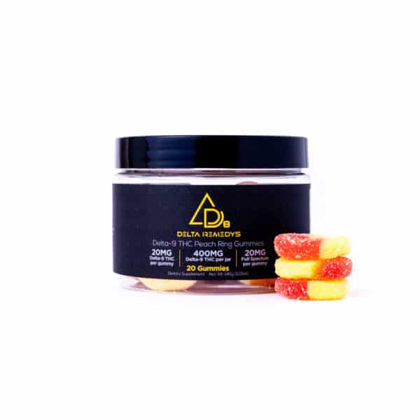 20 Delta-9 THC Ring Gummies- Peach